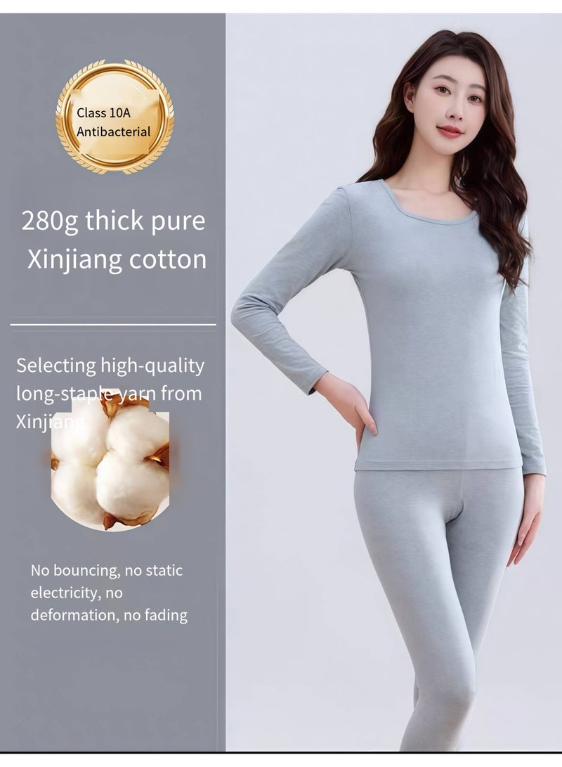 general 280g thick pure cotton all-cotton warm-padded base layer clothing warm set - Image 1