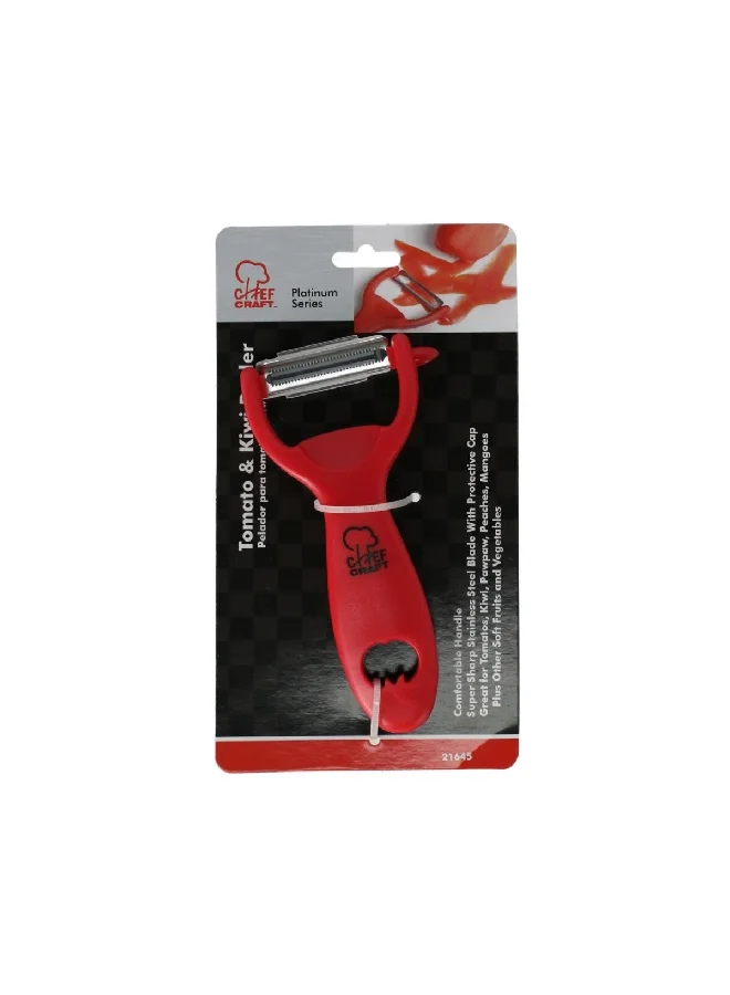 Chef Craft Tomato and Kiwi Peeler Red 19.558 x 3.048 x 10.922 cm 21645