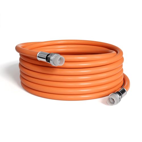 THE CIMPLE CO 125 Feet (38 Meter) - Direct Burial Coaxial Cable 75 Ohm RF RG6 Coax Cable, with Rubber Boots - Outdoor Connectors - Orange - Solid Copper Core - Waterproof and Can Be Buried - Image 1