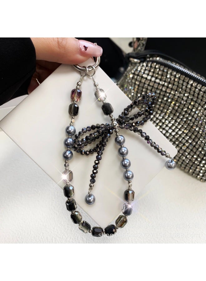 Mobile Phone Lanyard Rhinestone Bowknot Wrist Chain Charming Crystal Pendant Women'S Keychain - Image 1