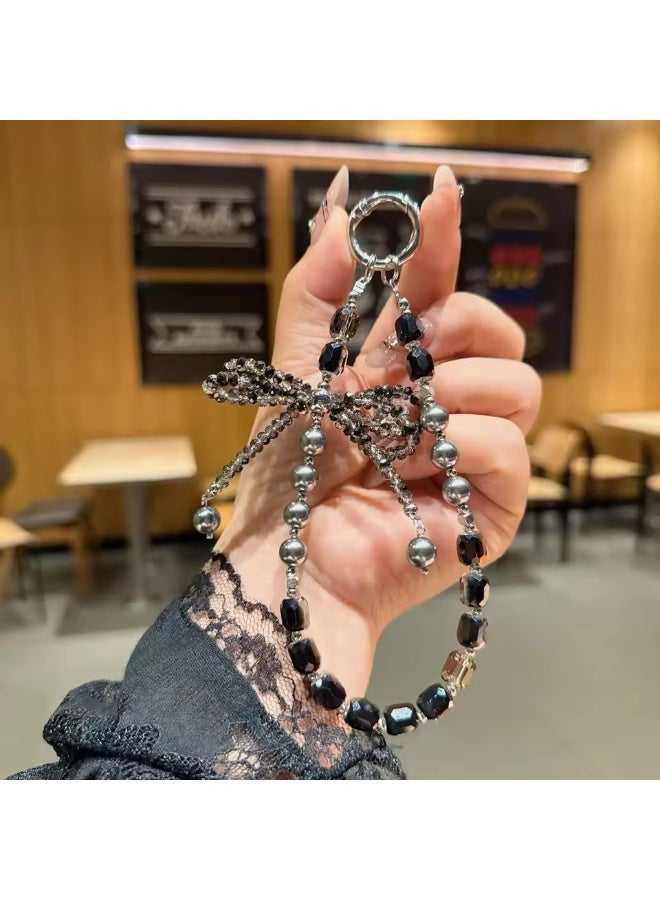 Mobile Phone Lanyard Rhinestone Bowknot Wrist Chain Charming Crystal Pendant Women'S Keychain - Image 2