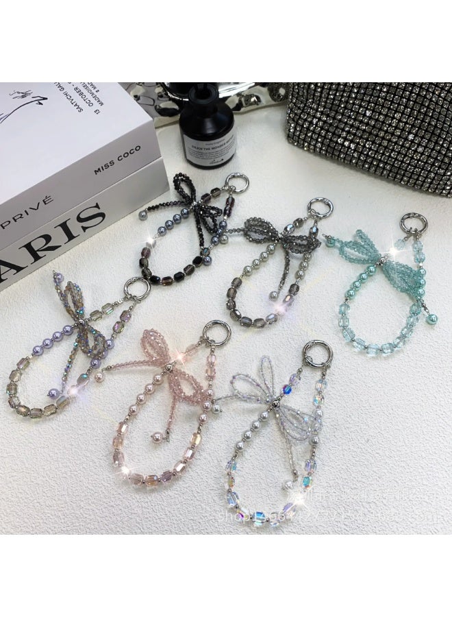 Mobile Phone Lanyard Rhinestone Bowknot Wrist Chain Charming Crystal Pendant Women'S Keychain - Image 3