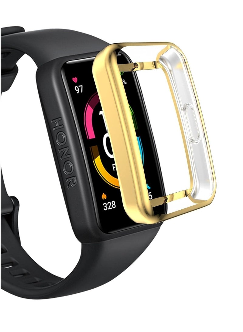 Case for Honor Band 8 Watch, Soft TPU Protective Cover Shockproof Frame, Gold - Image 1
