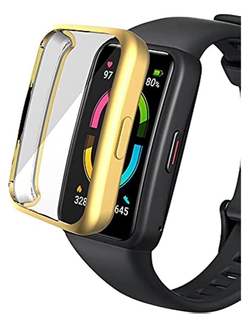 Case for Honor Band 8 Watch, Soft TPU Protective Cover Shockproof Frame, Gold - Image 2