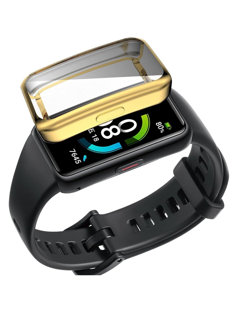 Case for Honor Band 8 Watch, Soft TPU Protective Cover Shockproof Frame, Gold - Image 3