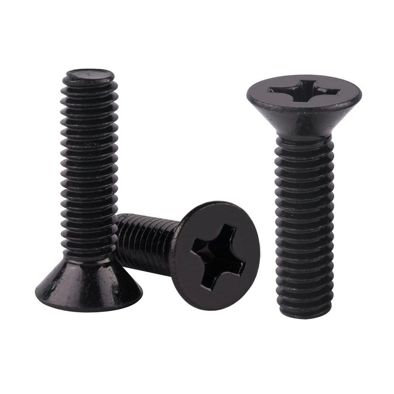 KOSJETHAS Store #6-32 x 3/8" Flat Head Machine Screws Black Finish Phillips Countersunk, 304 Stainless Steel 18-8, UNC Coarse Full Thread, 50 PCS - Image 1