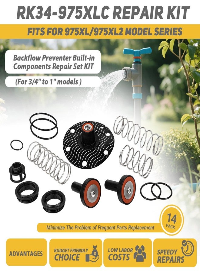 Camoo 3/4"-1" Complete Backflow Repair Kit Fits for Zurn Wilkins 975XL and 975XL2 Replacement Backflow Complete Built-in Repair Set - Image 2