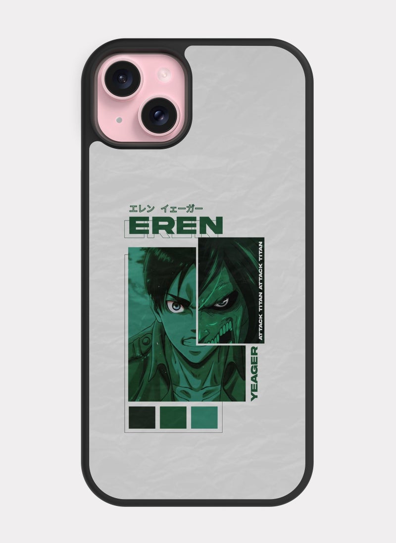 PXLAAT iPhone 15 Plus case cover Attack On Titan Eren Yeager - Image 1
