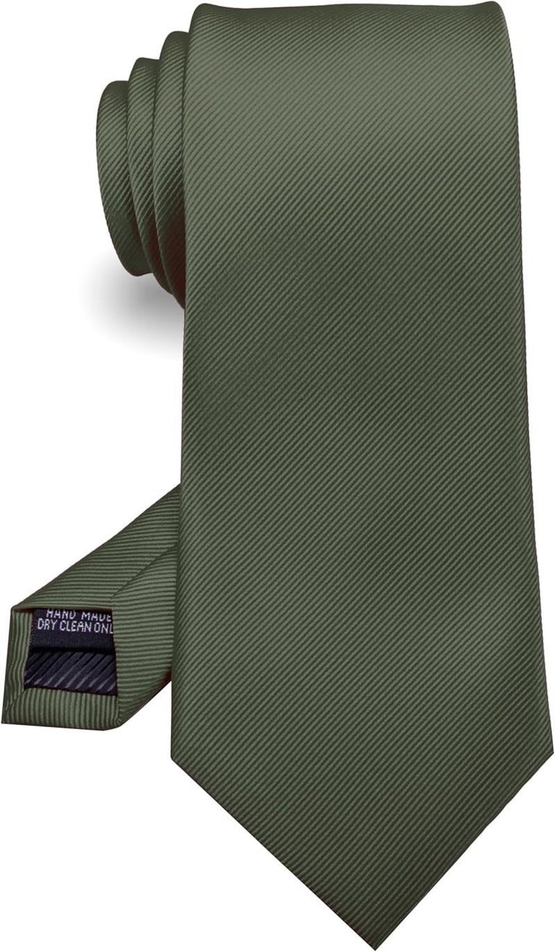 RBOCOTT Solid Color Tie Formal Necktie for Men - Image 1
