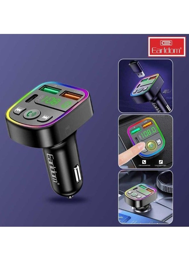 Earldom Earldom M103 Wireless Bluetooth Car MP3 Player with 3.1A Fast Charging and FM Transmitte - Black  - Image 4