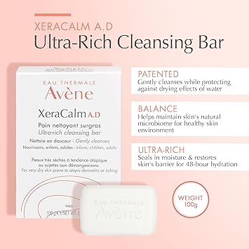 Avene Avne XeraCalm AD UltraRich Cleansing Bar 100g - Image 2