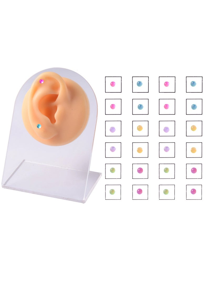 Magnetic Nose Studs Crystal Stud Earrings Face Magnetic Clips Non Pierced Earrings Nose Lip Ring Clips 24 Pieces - Image 1
