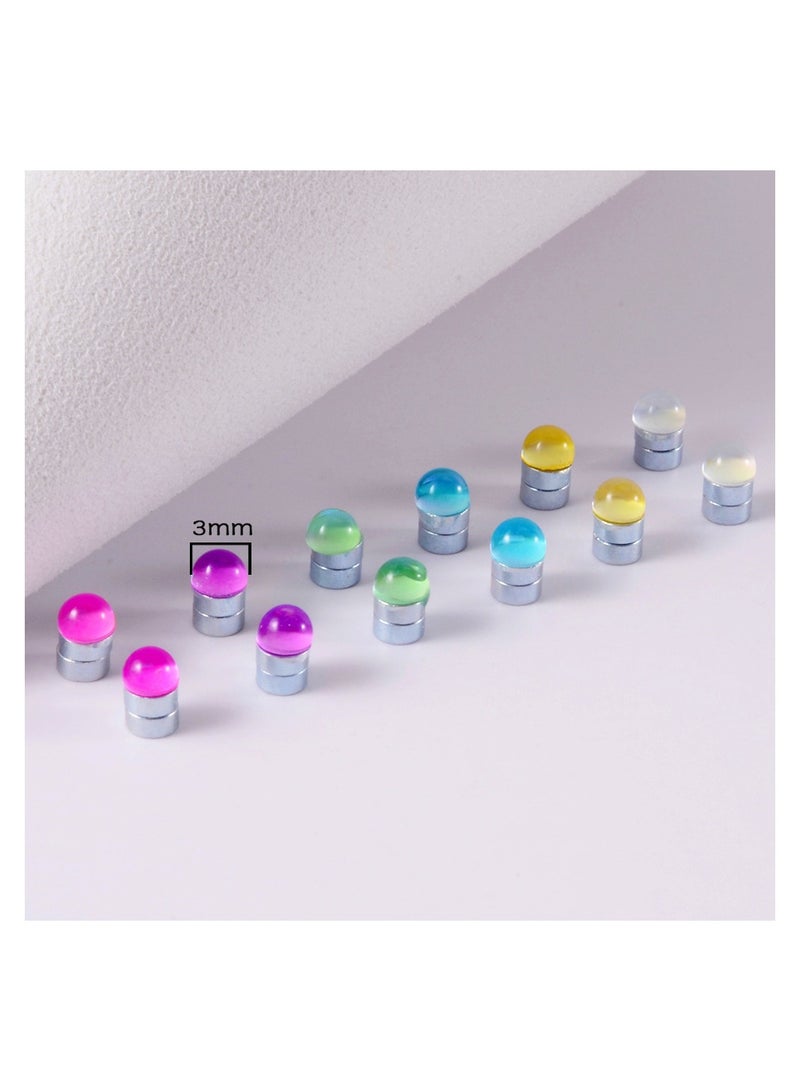 Magnetic Nose Studs Crystal Stud Earrings Face Magnetic Clips Non Pierced Earrings Nose Lip Ring Clips 24 Pieces - Image 2