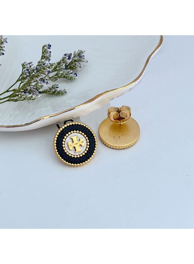 Burch Women's Lacquered Raised Logo Stud Earrings - Image 3