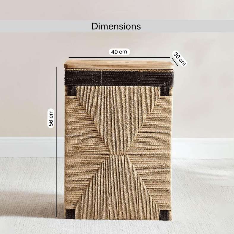 Pan Home Ingrid Laundry Hamper Natural/Black - Image 5