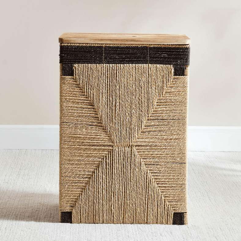 Pan Home Ingrid Laundry Hamper Natural/Black - Image 3