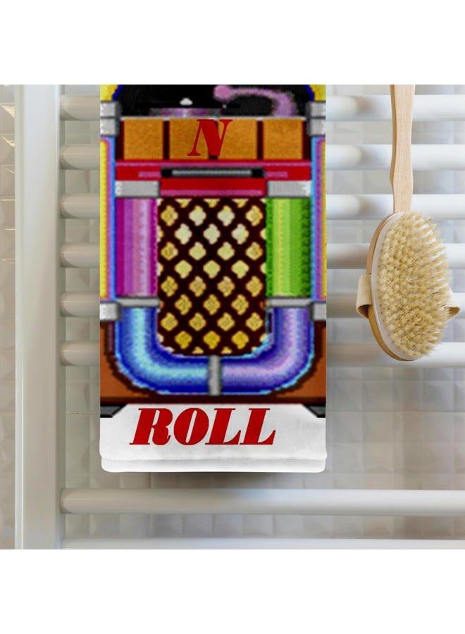 3DROSE 3D Rose Colorful Retro Juke Box with Red Rock and Roll TWL_37282_1 Towel, 15" x 22" - Image 2
