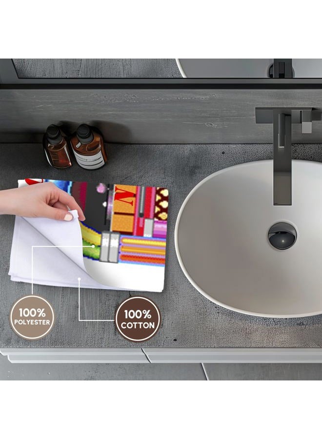 3DROSE 3D Rose Colorful Retro Juke Box with Red Rock and Roll TWL_37282_1 Towel, 15" x 22" - Image 4