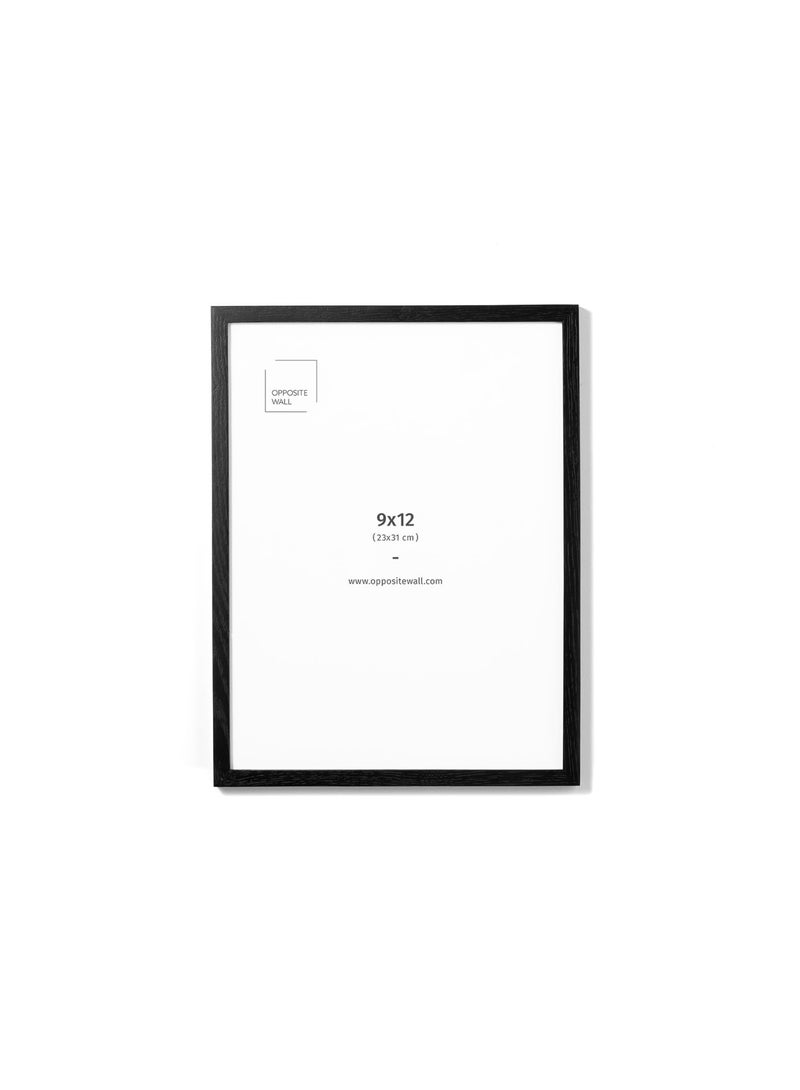 Opposite Wall - 9x12 in - Black Oak Wood Picture Frame - Lightweight  Versatile & Shatterproof - Wall Hanging Poster or Photo Frame - Wall Decor for Office  Gallery & Home - Image 1