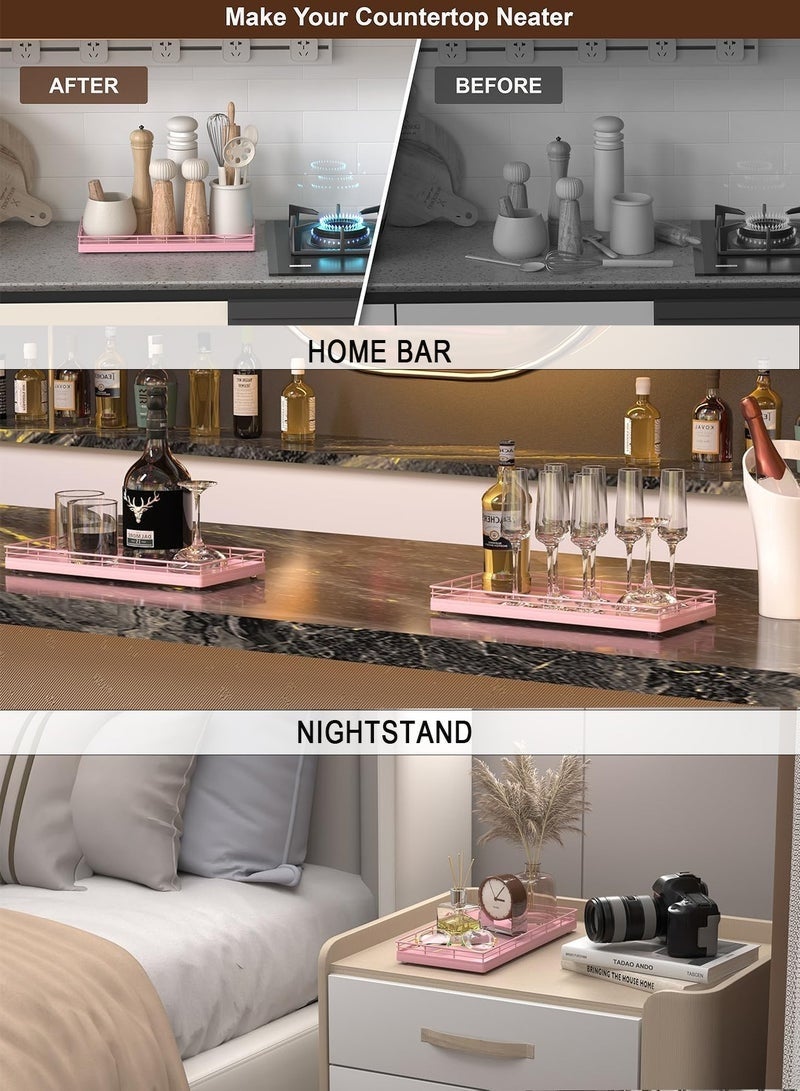 Bukela 11" Perfume Tray Makeup Organizers - Perfume Organizer and Decorative Tray Coffee Tray and Candle Serving Tray for Kitchen and Home - Image 4