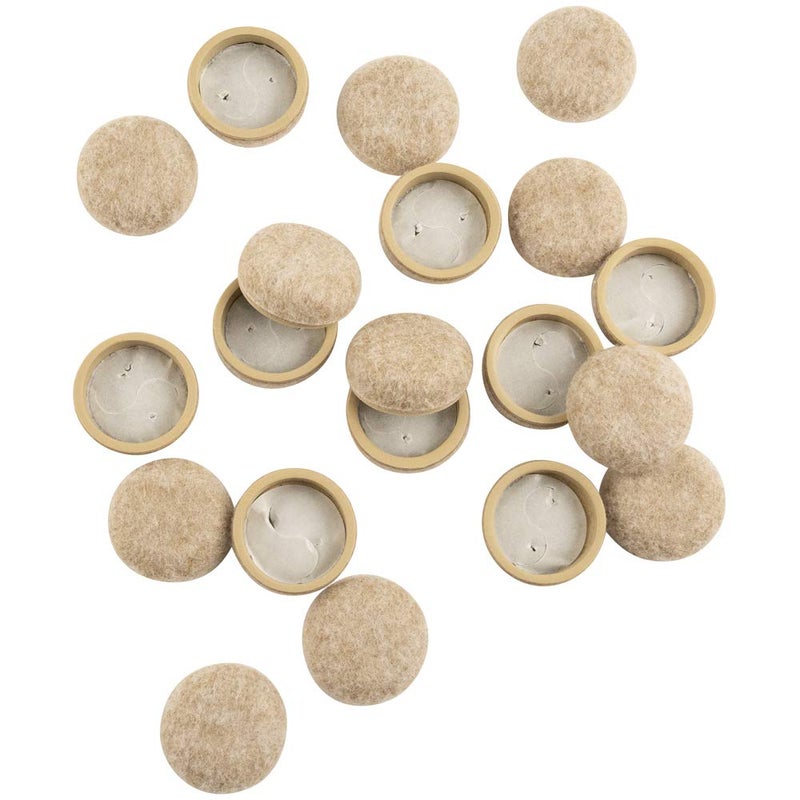 Super Sliders Secure Grip Formed Felt Movers For Furniture To Protect Hard Surfaces, 1.25"", Beige (20 Pack) - Image 1