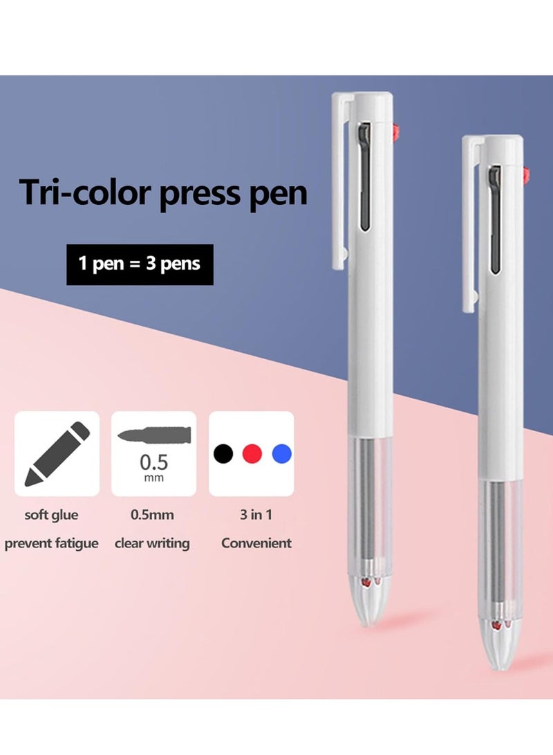 Flushrenic Multicolor Pens 5 Pack,0.5mm 3-in-1 Retractable Gel Pens,3 Colors Barrel Gel Pen for Office Supplies (3 in 1) - Image 5