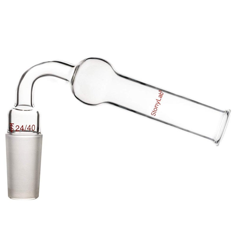 stonylab Glass 75 Degrees Drying Tube, Borosilicate Glass Bent Drying Tube Adapter with Inner 24/40 Standard Taper Joint for Organic Synthesis Chemistry Laboratory Lab Supply, Angled at 75 Degrees - Image 1