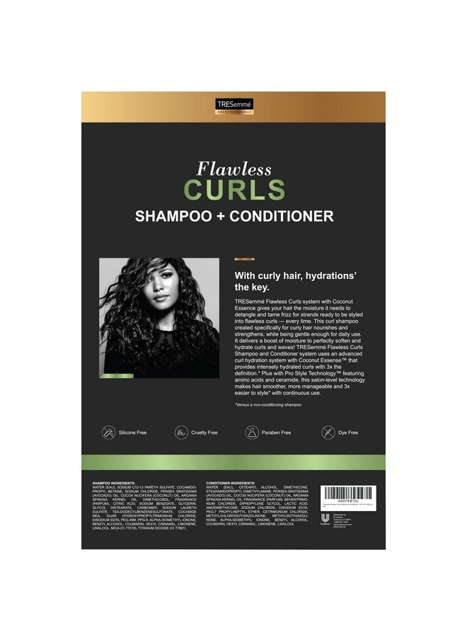 TRESemmé TRESemmé Flawless Curls Shampoo and Conditioner Set, Curly Hair Products with Coconut Oil Leaves Curls Defined, Sulfate Free, Frizz Free, 28 Fl Oz Ea  - Image 2