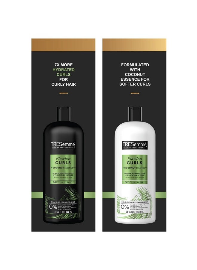 TRESemmé TRESemmé Flawless Curls Shampoo and Conditioner Set, Curly Hair Products with Coconut Oil Leaves Curls Defined, Sulfate Free, Frizz Free, 28 Fl Oz Ea  - Image 3