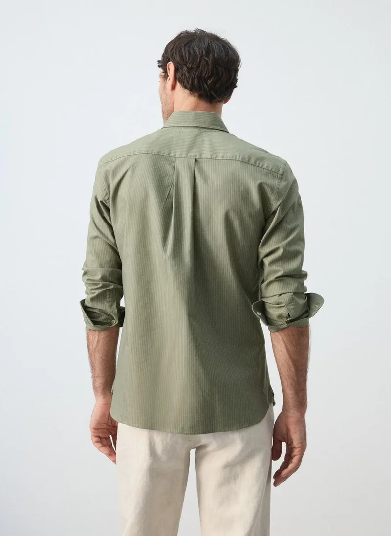 مانجو مان Oxford shirt, regular fit, 100% cotton, striped