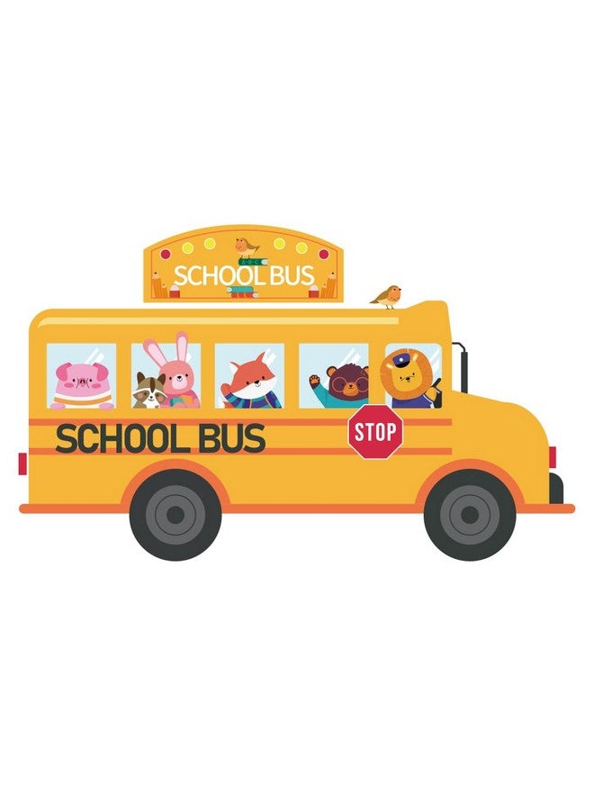 PLIGREAT Cute Cartoon Animals School Bus Wall Stickers Removable Vinyl Peel and Stick Wall Decals for Nursery Playroom Dining Living Room Bedroom Wall Decoration Home Indoor DIY Wall Art Decor - Image 2