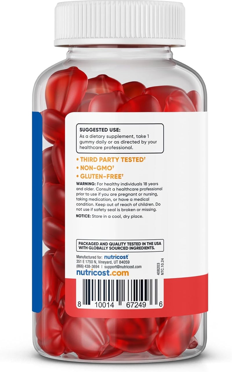 Nutricost خل التفاح من نوتريكوست 500 ملغ 120 جيمي بنكهة التفاح خالي من الجلوتين غير معدل وراثيًا بدون شراب الذرة - Image 4