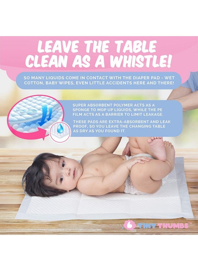 TINY THUMBS Disposable Changing Pads for Baby (54 Pack) - Super Soft, Ultra Absorbent & Waterproof Large Diaper Changing Pad Liners - Baby Changing Pad Cover & Bed Pads - Image 4