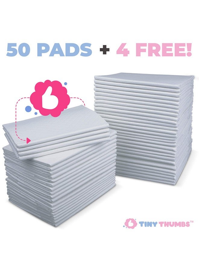 TINY THUMBS Disposable Changing Pads for Baby (54 Pack) - Super Soft, Ultra Absorbent & Waterproof Large Diaper Changing Pad Liners - Baby Changing Pad Cover & Bed Pads - Image 2