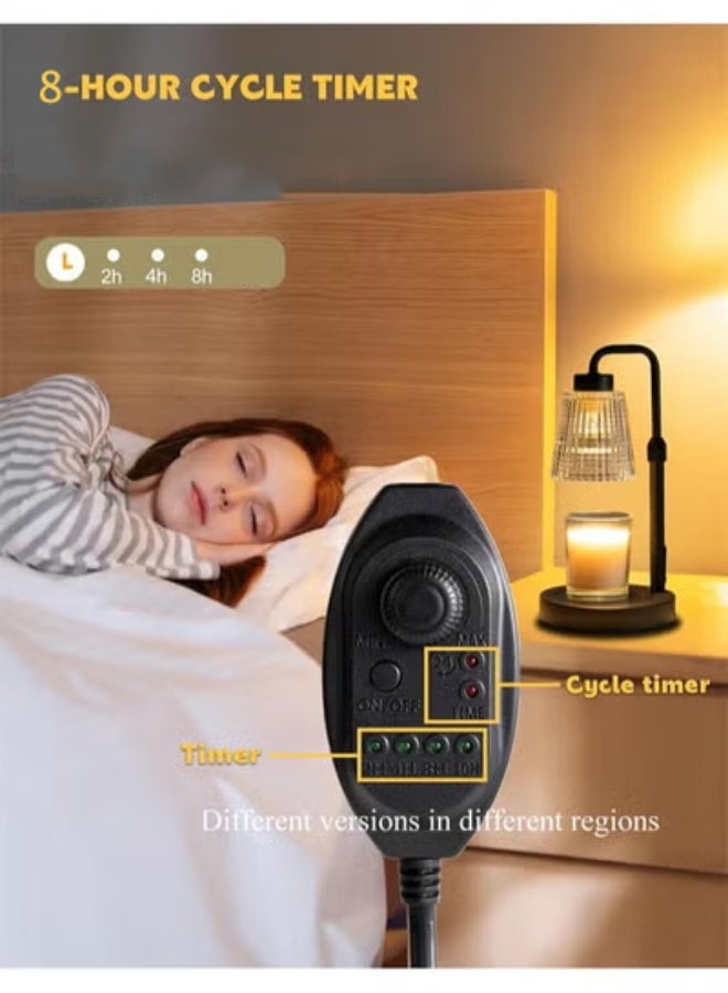 هومستر شمعة دافئة المصباح مع توقيت قابل للتخفيف، هدايا عيد ميلاد للمرأة، منزل تدفئة هدايا ديكور منزلي جديد، الشمع يذوب دافئة للشموع جرة مع 2 مصابيح - Image 4