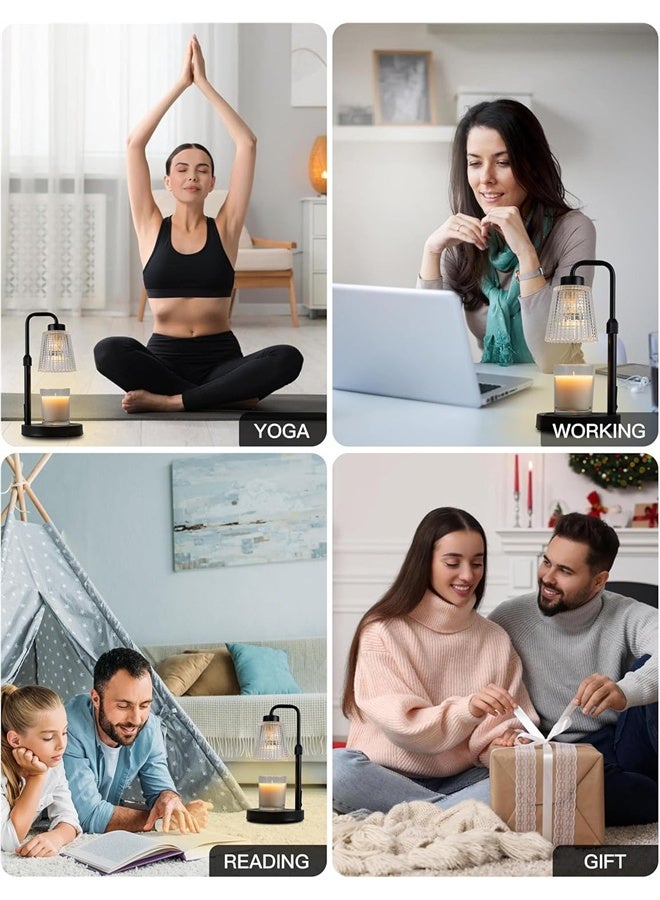 هومستر شمعة دافئة المصباح مع توقيت قابل للتخفيف، هدايا عيد ميلاد للمرأة، منزل تدفئة هدايا ديكور منزلي جديد، الشمع يذوب دافئة للشموع جرة مع 2 مصابيح - Image 5