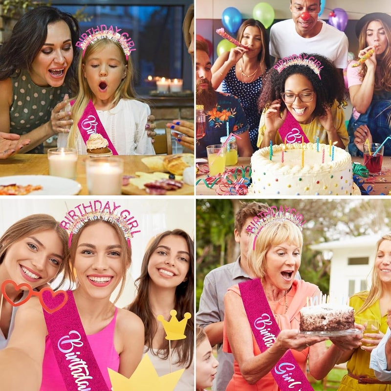 CIEHER Birthday Girl Headband Birthday Crown for Women Girls - Image 5