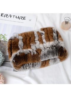Ultra-Soft Genuine Rex Rabbit Fur Scarf Camel color