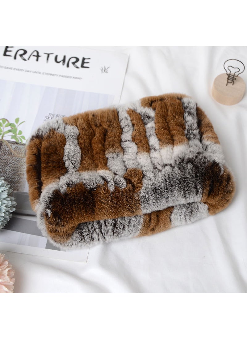 Generic - Ultra-Soft Genuine Rex Rabbit Fur Scarf Camel color - Image 1