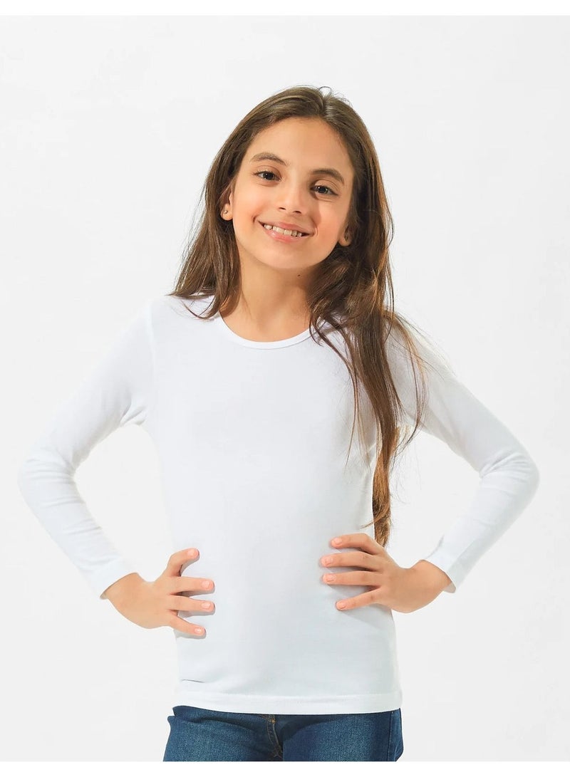 ميسري اندرشيرت كم طويل بناتي - ابيض - Image 1