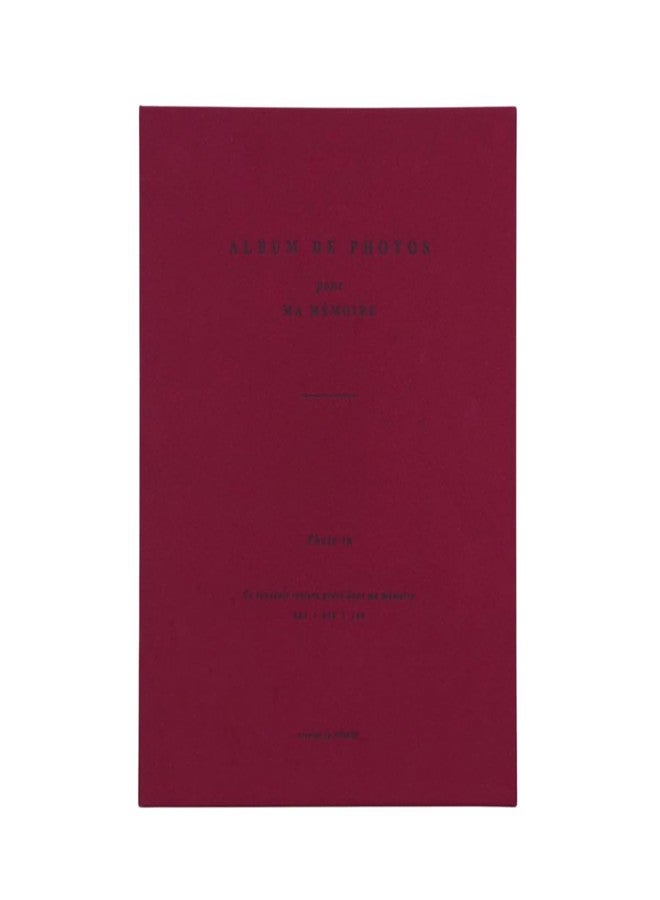 dalgaru Aesthetic Simple Lovely Korean Hard Cover 4 x 6 in Photo Album Book for couples, family, baby, wedding - holds 100 photos in pockets includes 50 double sided memo slips/spiral bound (Burgundy) - Image 1