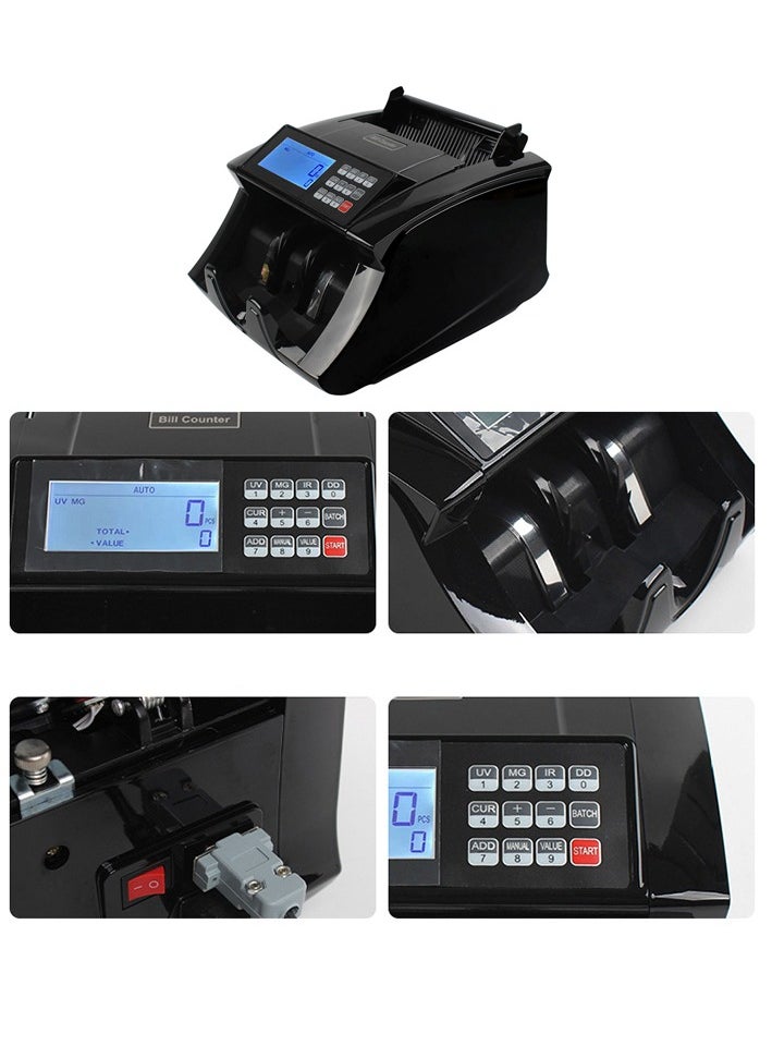 GearZone Money Counter Machine Value Bill Counter Machine, Money Counting Machine with UV/MG/IR Detection, Count Value of Bills, Value Count, Add and Batch Modes, Large LCD Display-Black  - Image 4
