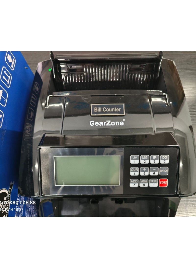 GearZone Money Counter Machine Value Bill Counter Machine, Money Counting Machine with UV/MG/IR Detection, Count Value of Bills, Value Count, Add and Batch Modes, Large LCD Display-Black  - Image 3