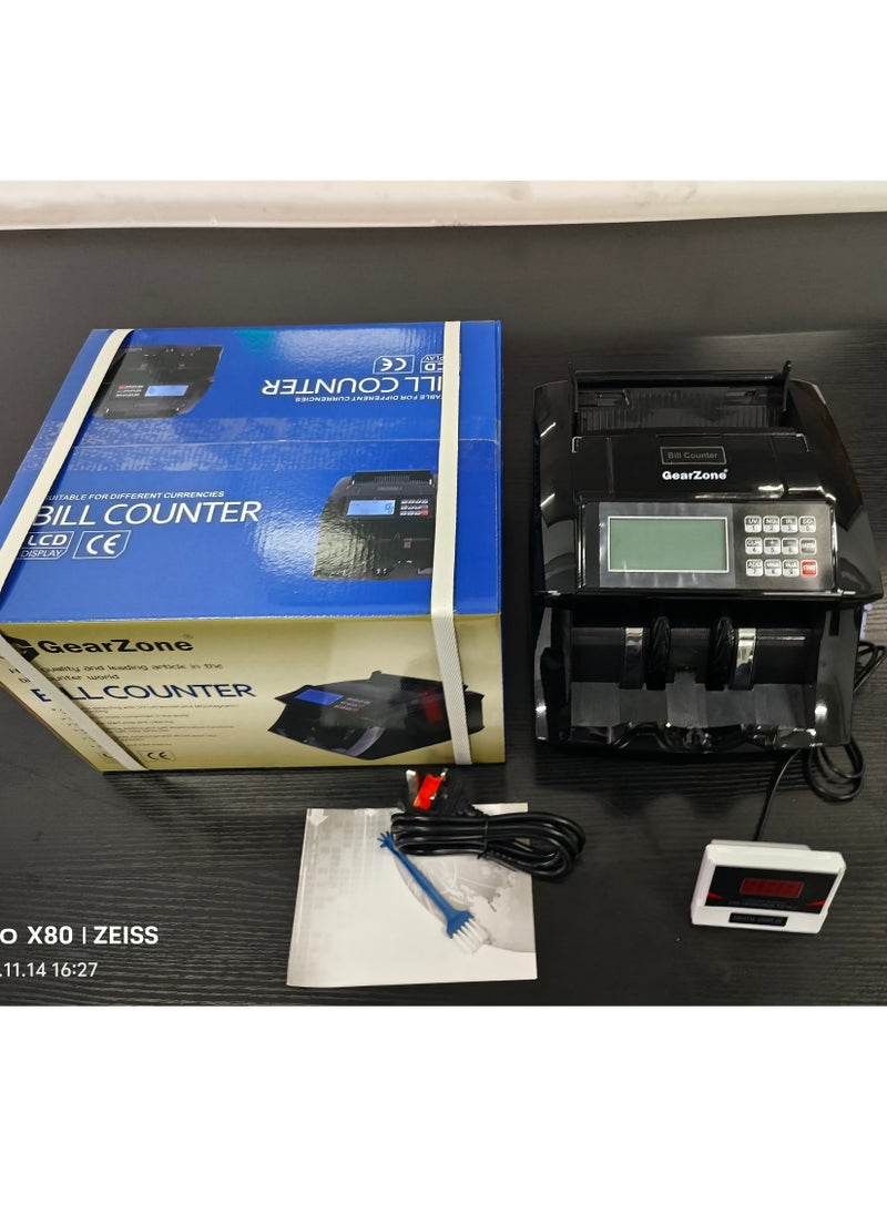 GearZone Money Counter Machine Value Bill Counter Machine, Money Counting Machine with UV/MG/IR Detection, Count Value of Bills, Value Count, Add and Batch Modes, Large LCD Display-Black  - Image 2