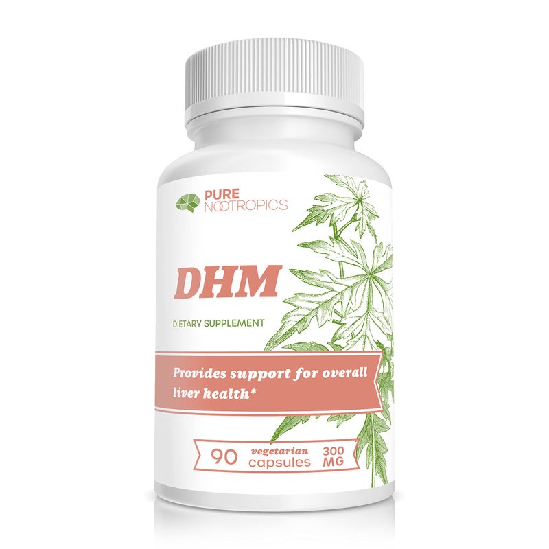 Pure Nootropics Pure Nootropics Dihydromyricetin DHM 300 mg Capsules Hovenia Dulcis Extract 90 Veg Cap Value Pack Support Liver Health After Alcohol Support Party Smart 