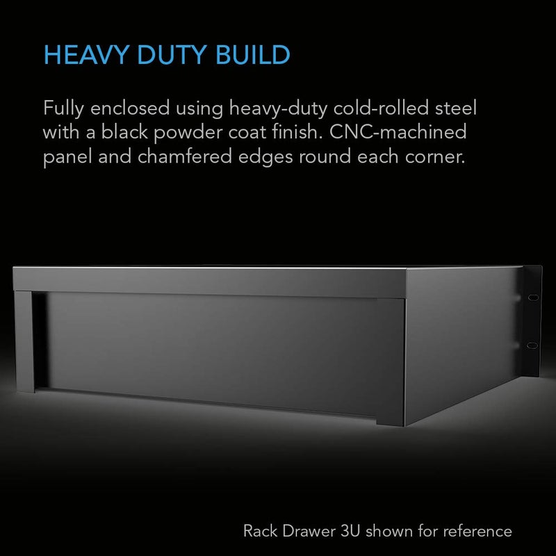 AC Infinity Rack Mount Drawer 2U with Aluminum Faceplate, with Lock and Key, for 19â€ Equipment Server AV DJ Cabinets Racks - Image 4