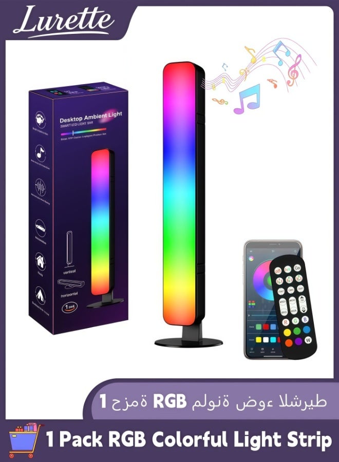 Lurette 1Pack Smart RGB LED Light Strip, 15 Dynamic Modes, Supports Music Synchronization, Color Changing Gaming TV Backlight, 16 Million Colors, Suitable for Bedrooms, TVs, and Gaming Desks (Remote Control and Bluetooth) - Image 1
