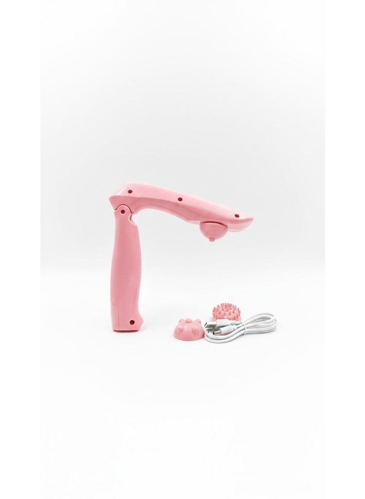 جهاز تدليك الجسم الاحترافي المحمول باليد – جهاز تدليك بالاهتزاز والدوران العميق للاسترخاء وتخفيف آلام العضلات مع 2 قطع غيار – تصميم مريح وخفيف للاستخدام المنزلي والسفر لون بينك - Image 4