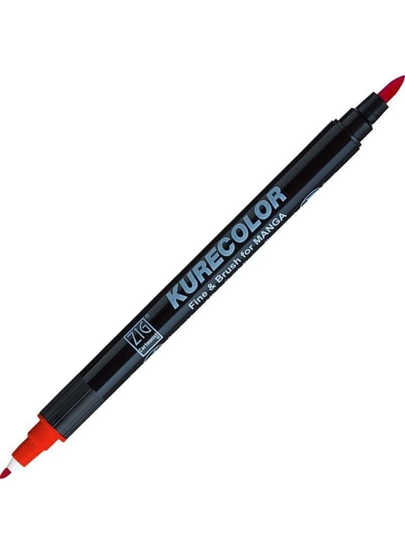 Zig Kurecolor Fine&brush For Manga Double Sided Pen N:217 Cadmium Red  - Image 1