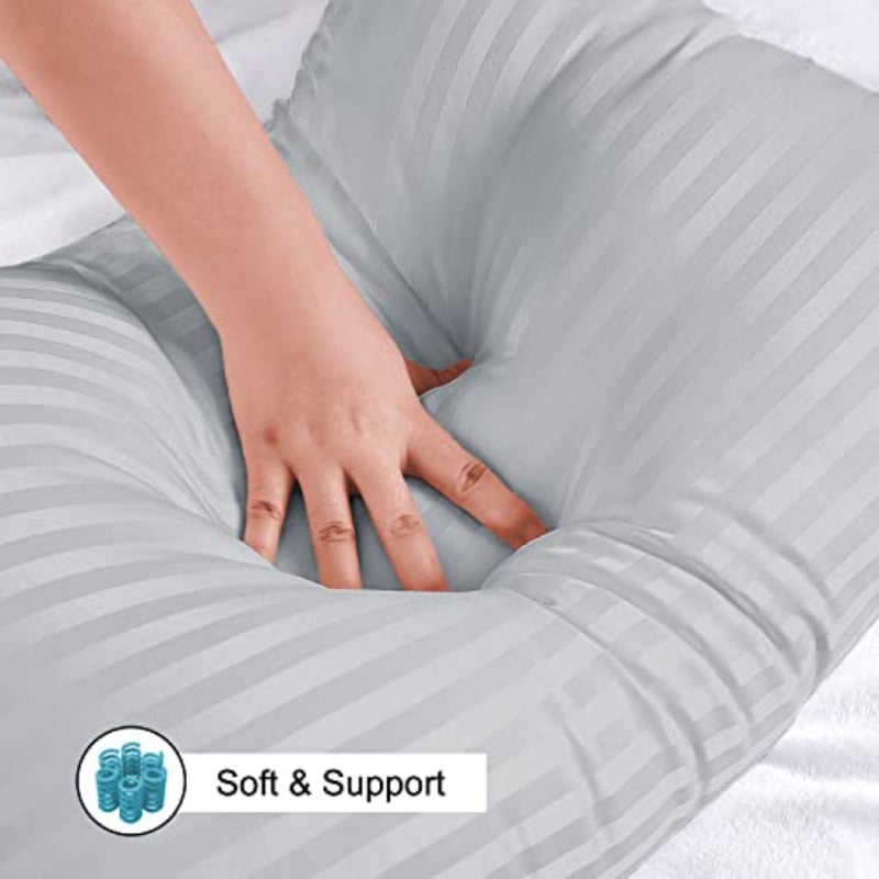 Bed Pillows for Sleeping 2 Pack Queen Size Pillows for Side and Back Sleepers, Super Soft Down Alternative Microfiber Filled Pillows, 20 x 30 Inch, Grey - Image 3